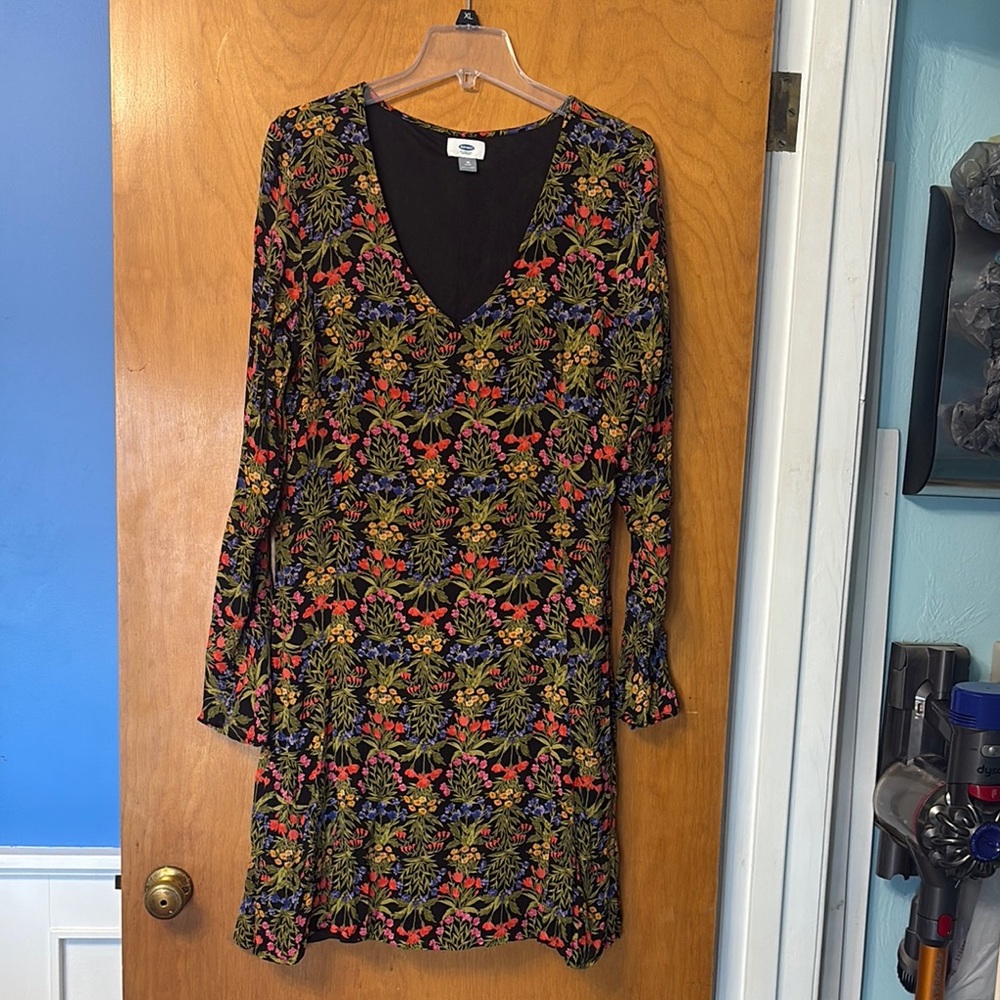 Old Navy Floral V-Neck Dress - Multicolor 18 Petite